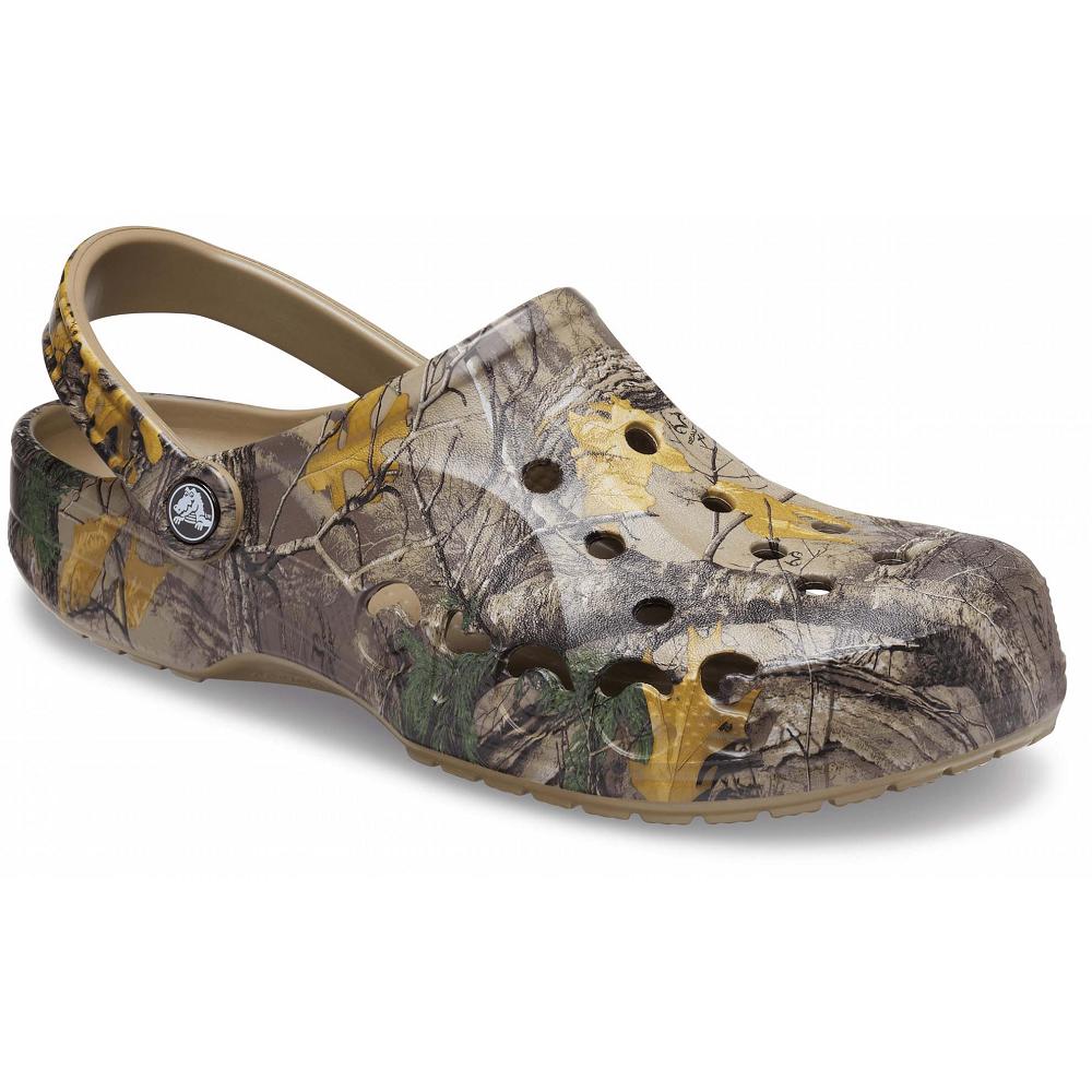 Taupe Men's Crocs Baya Realtree Xtra® Clogs | NZ 0794FDNM